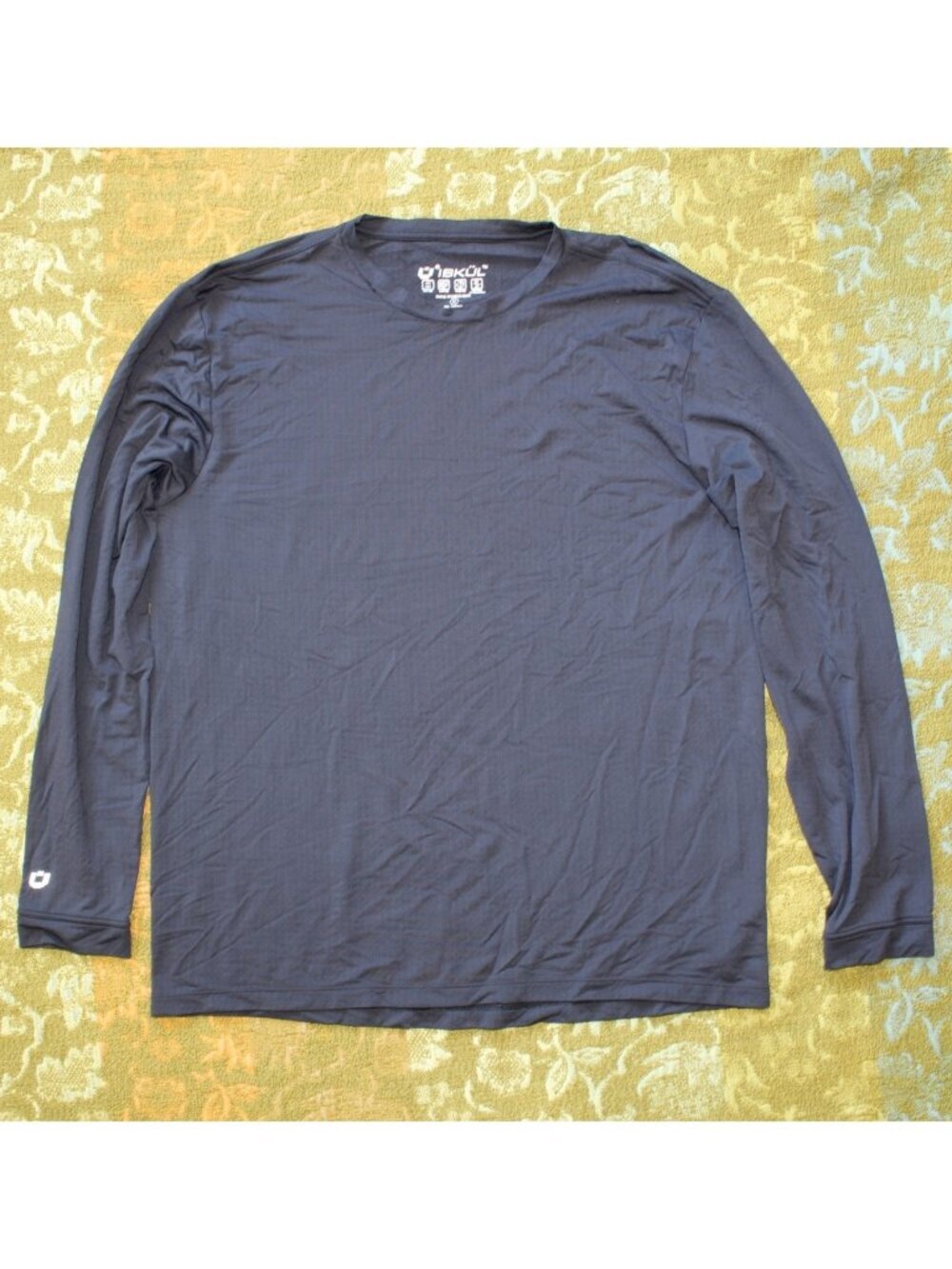 IBKUL Men's Long Sleeve Crewneck T-Shirt Size M Lightweight UPF 50+ Outdoor